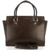 Kožené kabelka kufřík Genuine Leather čokoládová 2222